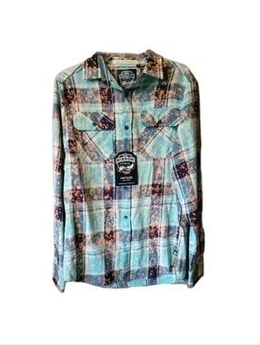 Angry Minnow Unisex Shirt Flannel Vintage Look Button-Down Grunge Revival